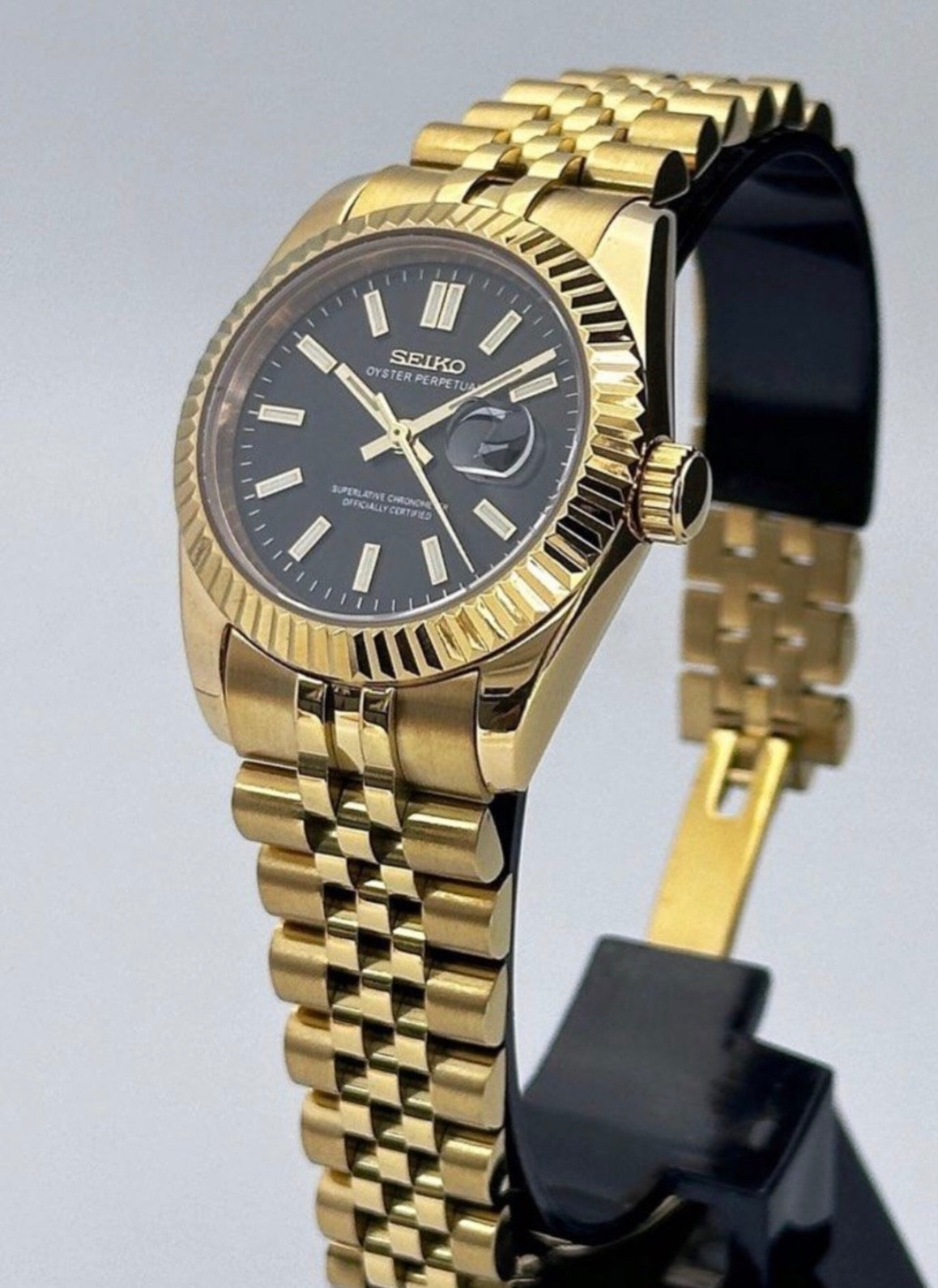 Seiko Datejust Mod ’Full Gold’ Black Dial 36/39mm