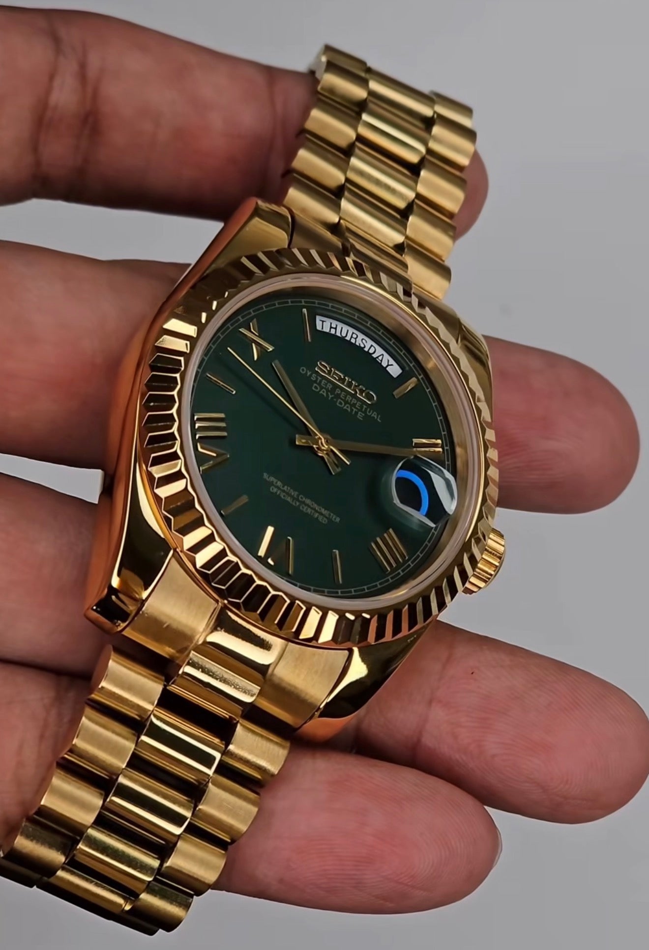 Seiko Day-date Mod ‘Green Roman Dial’ 36/39