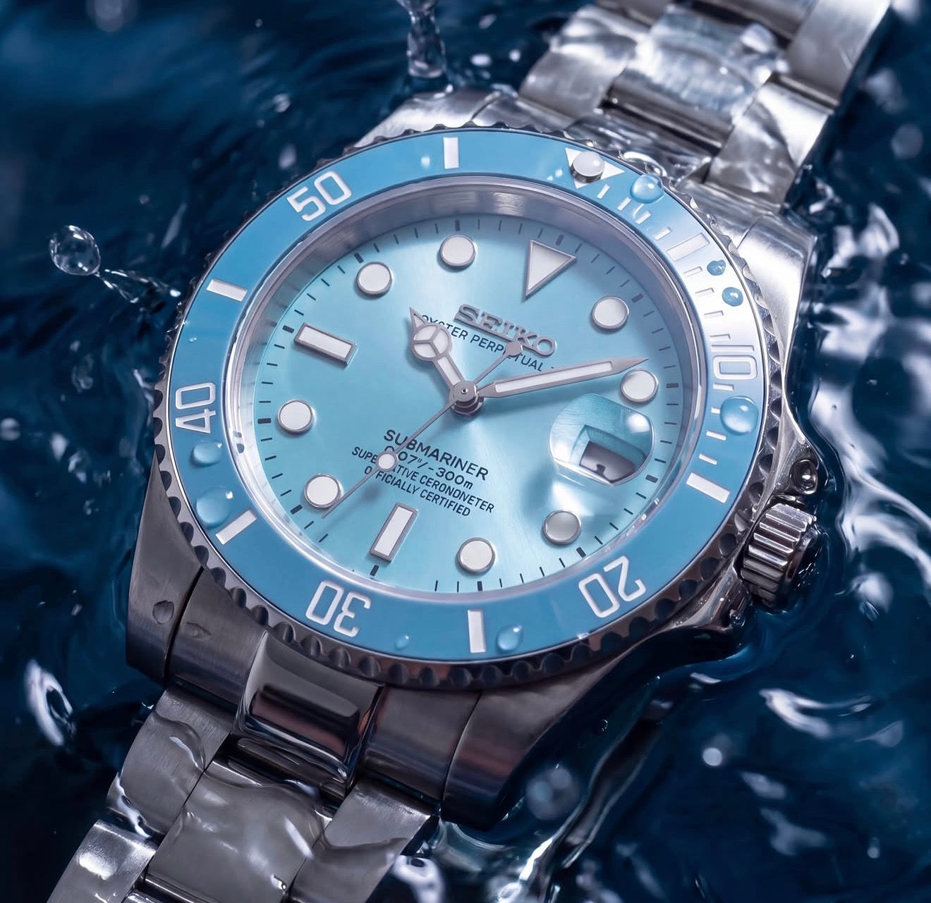 Seiko Submariner Mod ‘Ice Blue’ 40