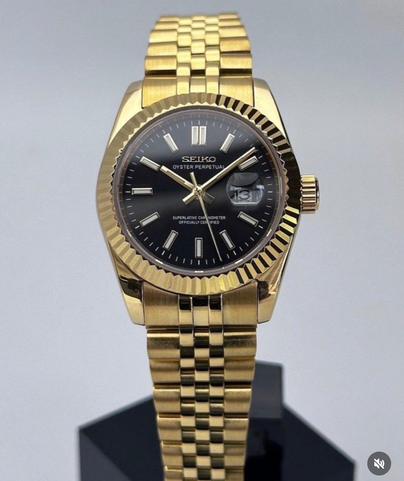 Seiko Datejust Mod ’Full Gold’ Black Dial 36/39mm