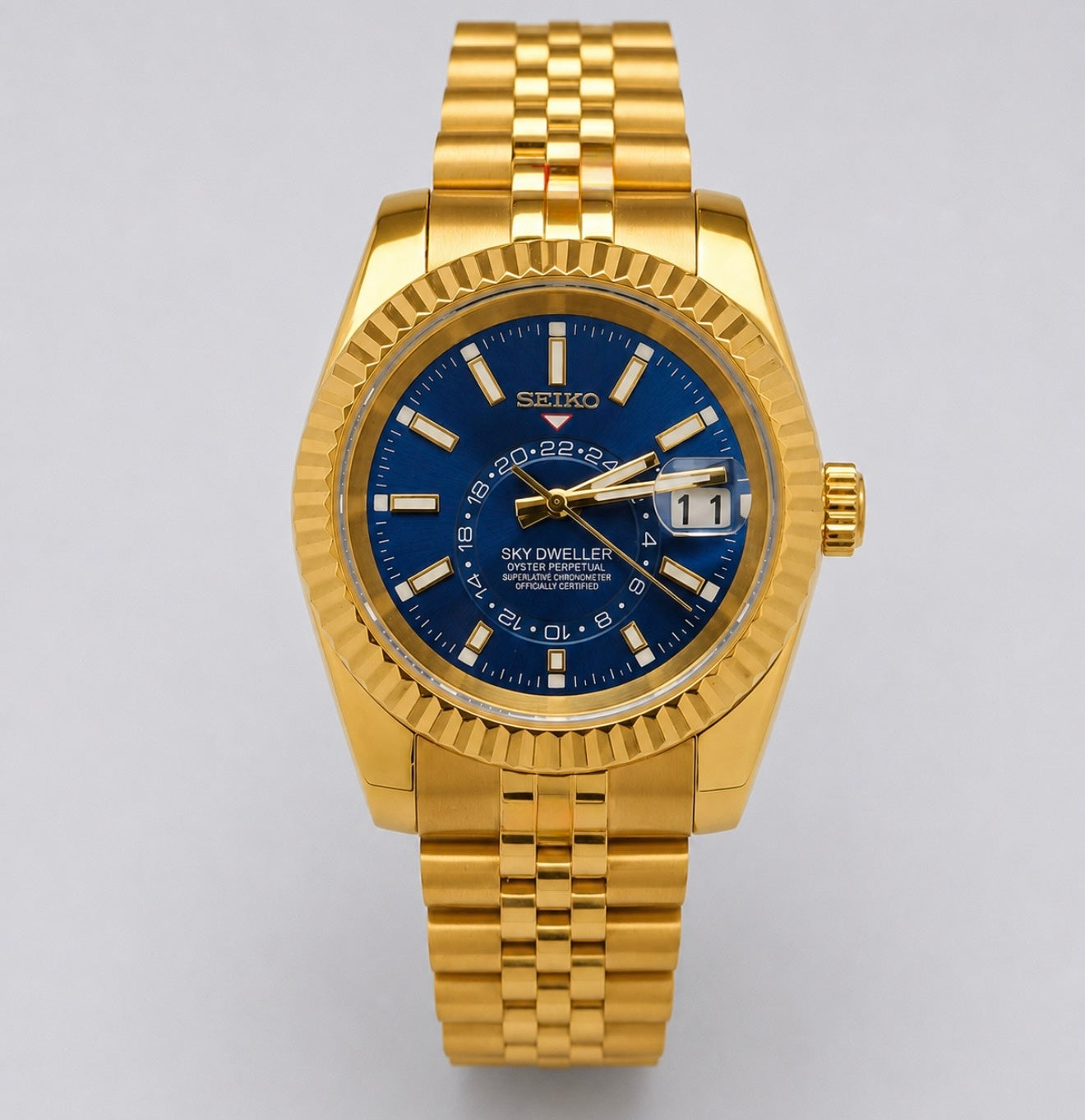 Seiko Sky-Dweller Mod ‘Gold/ Azure Dial’ 40