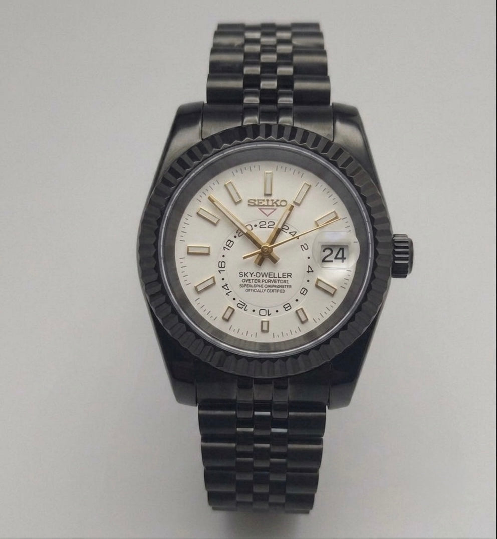 Seiko Sky-Dweller Mod ‘All Black/ White Dial’ 40
