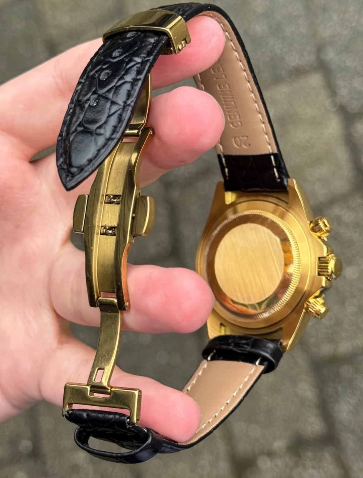 Seiko Daytona Mod ‘Gold Black Leather Strap’ 40