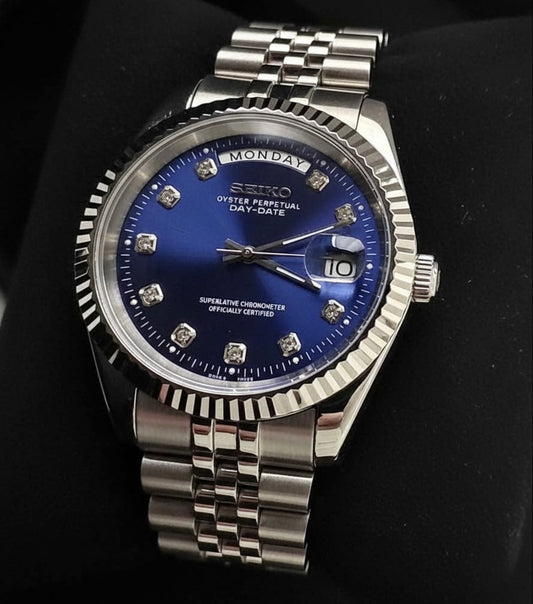 Seiko Day-date Mod ‘Midnight Blue Diamond Dial’ 39