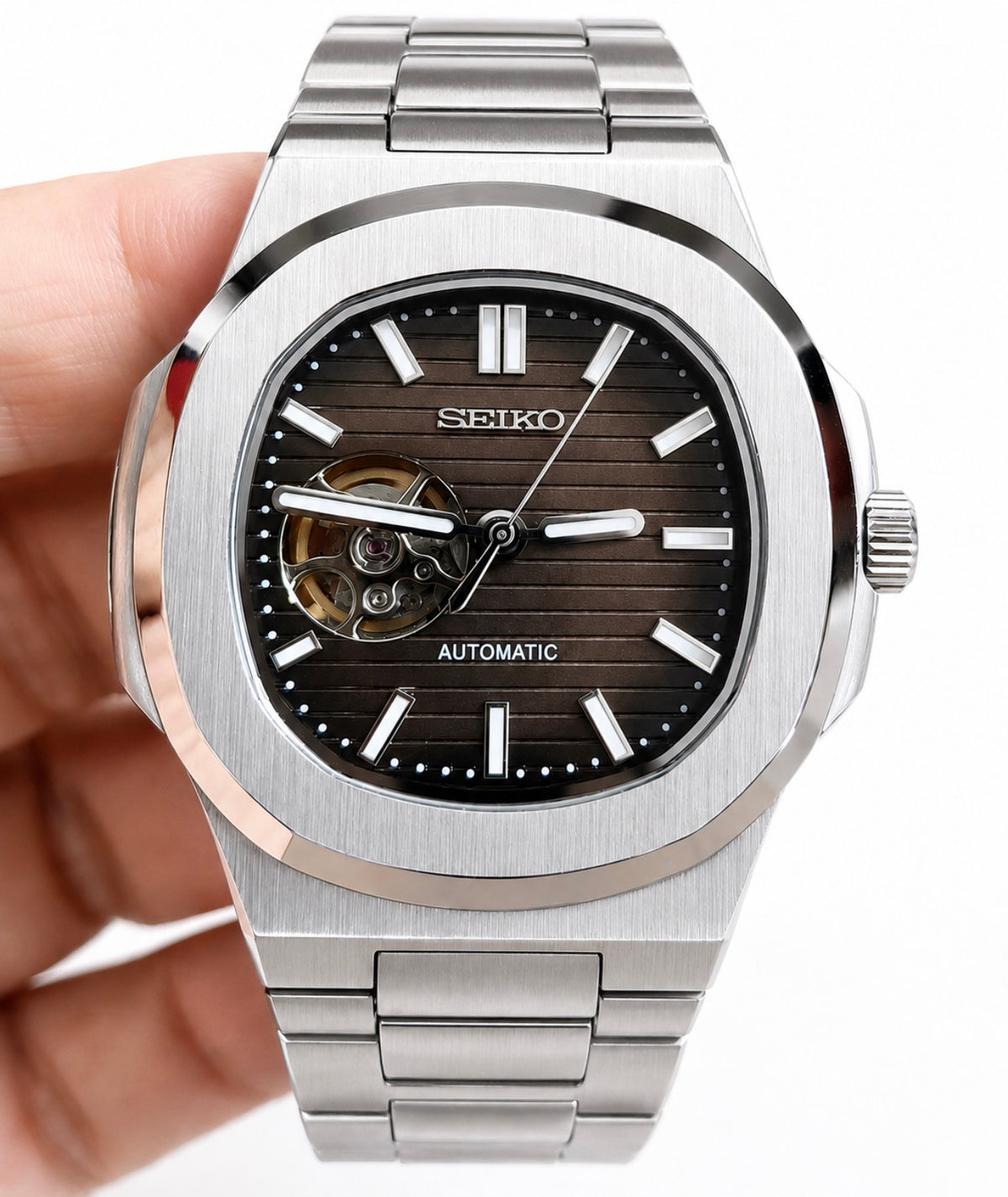 Seiko Nautilus Mod ‘Chocolate Open Heart Dial’ 40