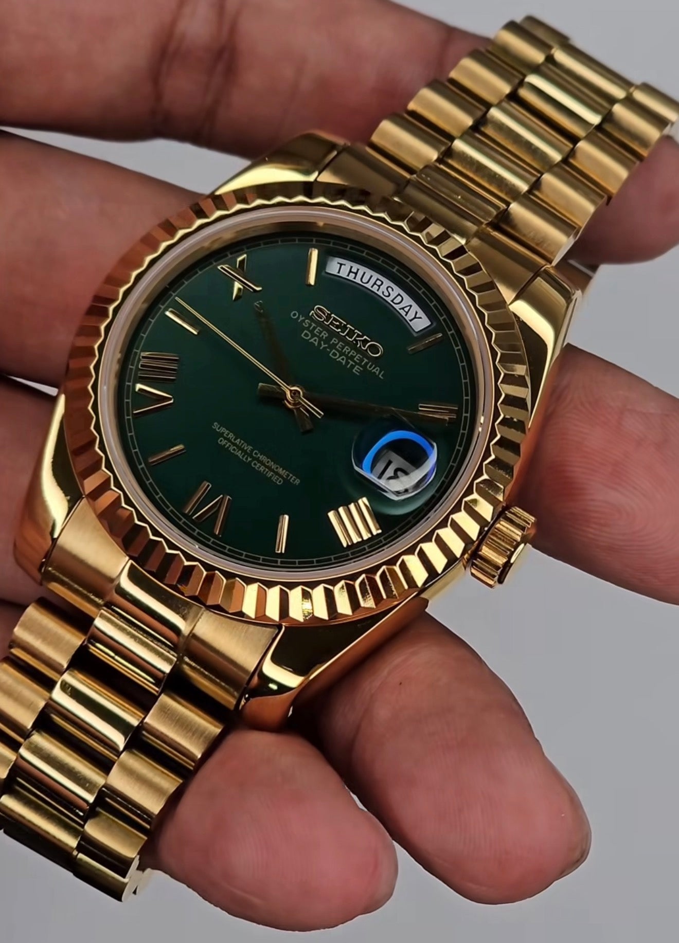 Seiko Day-date Mod ‘Green Roman Dial’ 36/39