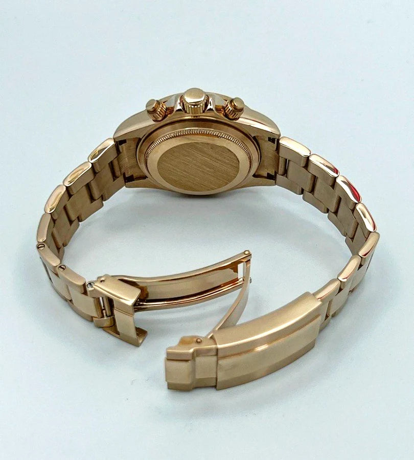 Seiko Daytona Mod Rose Gold ‘Rainbow Bezel/ Black Dial’ 40