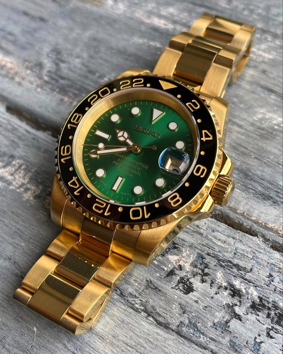 Seiko Marine Master Mod ‘Full Gold Green Dial’ 40