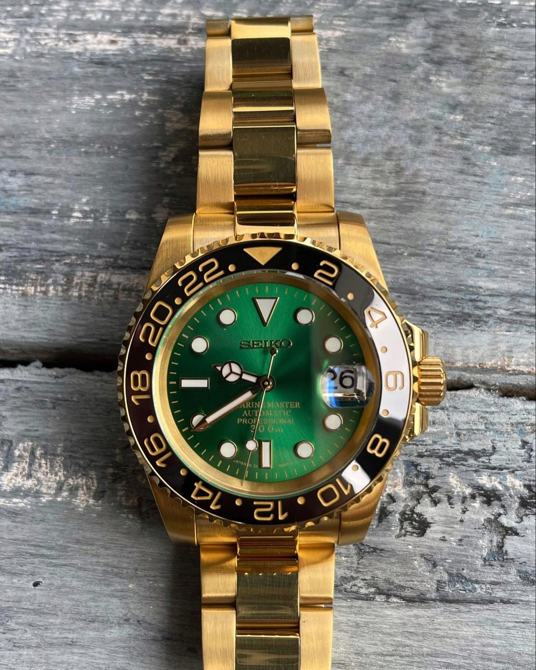 Seiko Marine Master Mod ‘Full Gold Green Dial’ 40