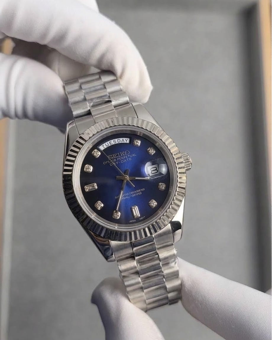 Seiko Day-date Mod ‘Presidential- Blue Diamond Dial’ 36/39