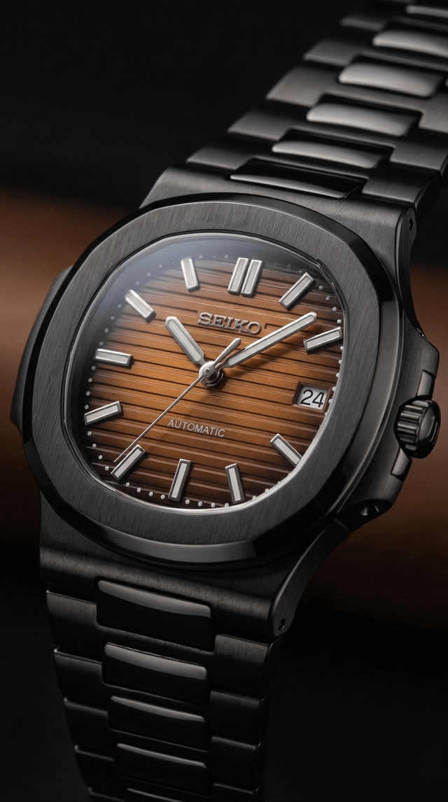 Seiko Nautilus Mod ‘Black PVD Chocolate Dial’ 40