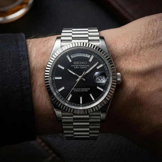 Seiko Day-date Mod ‘Black Stick Dial’ 39