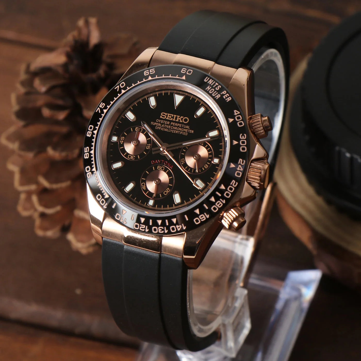 Seiko Daytona Rose Gold Oyster-flex 40