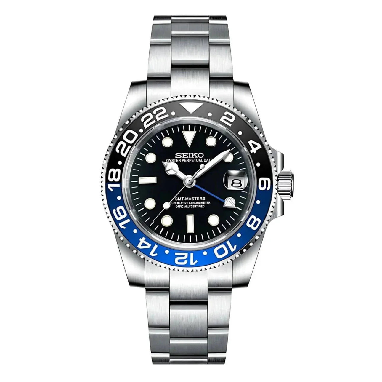 MOD GMTマスター2 NH35 自動巻 Batman Seiko GMT-Master II 40 – NH35 Mod Watch Shop
