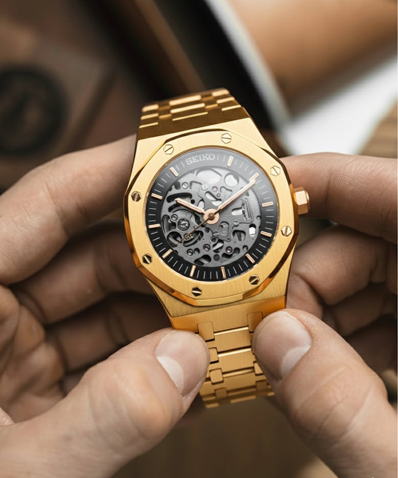 Seiko Royal Oak Mod ‘Gold Skeleton’ 41 (NH72)