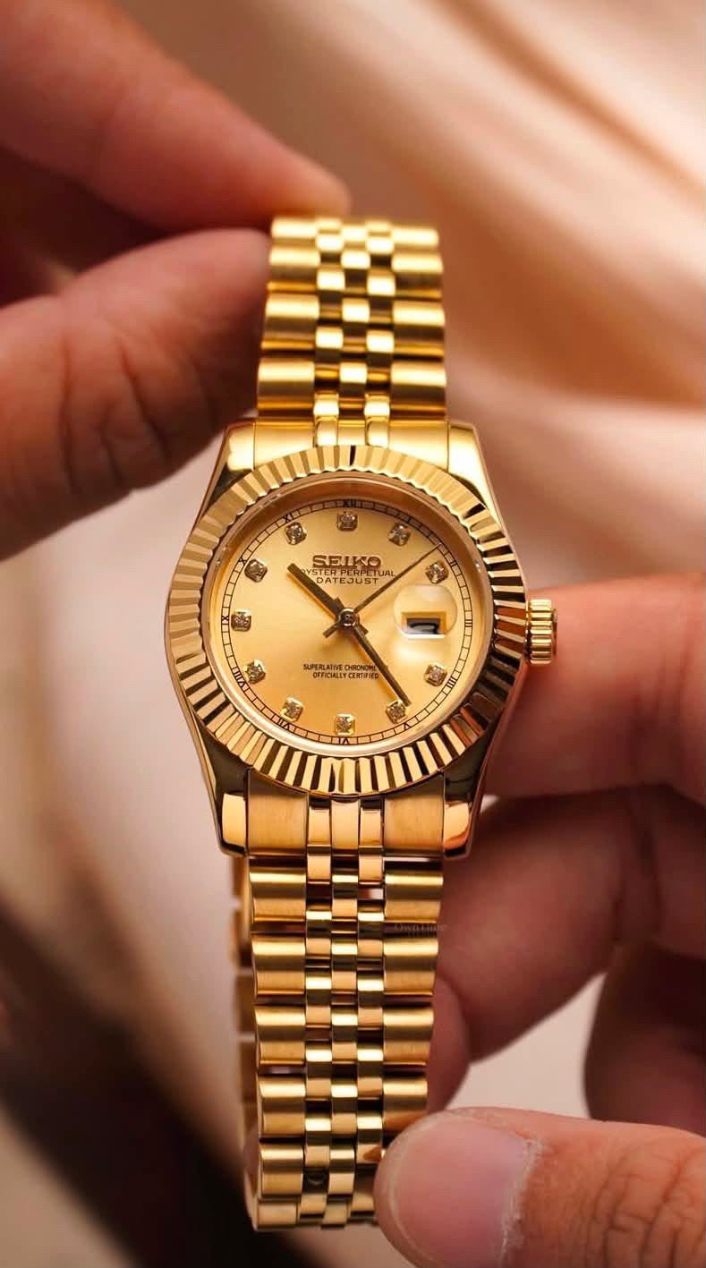 Seiko Ladies Date-just Mod ‘Gold Champagne Dial’ 28mm
