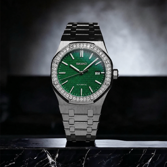Seiko Royal Oak Mod ‘Green Dial Diamond Bezel’ 41
