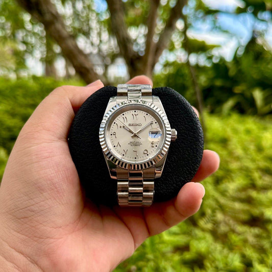 Arabic Silver Dial Seiko Date-Just Presidential style 36/39