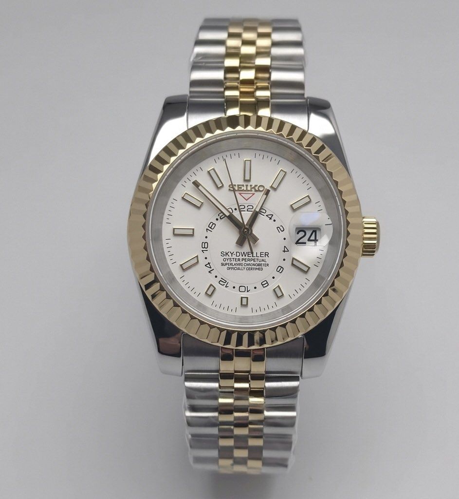 Seiko Sky-Dweller Mod ‘Gold Two-Tone White Dial’ 40