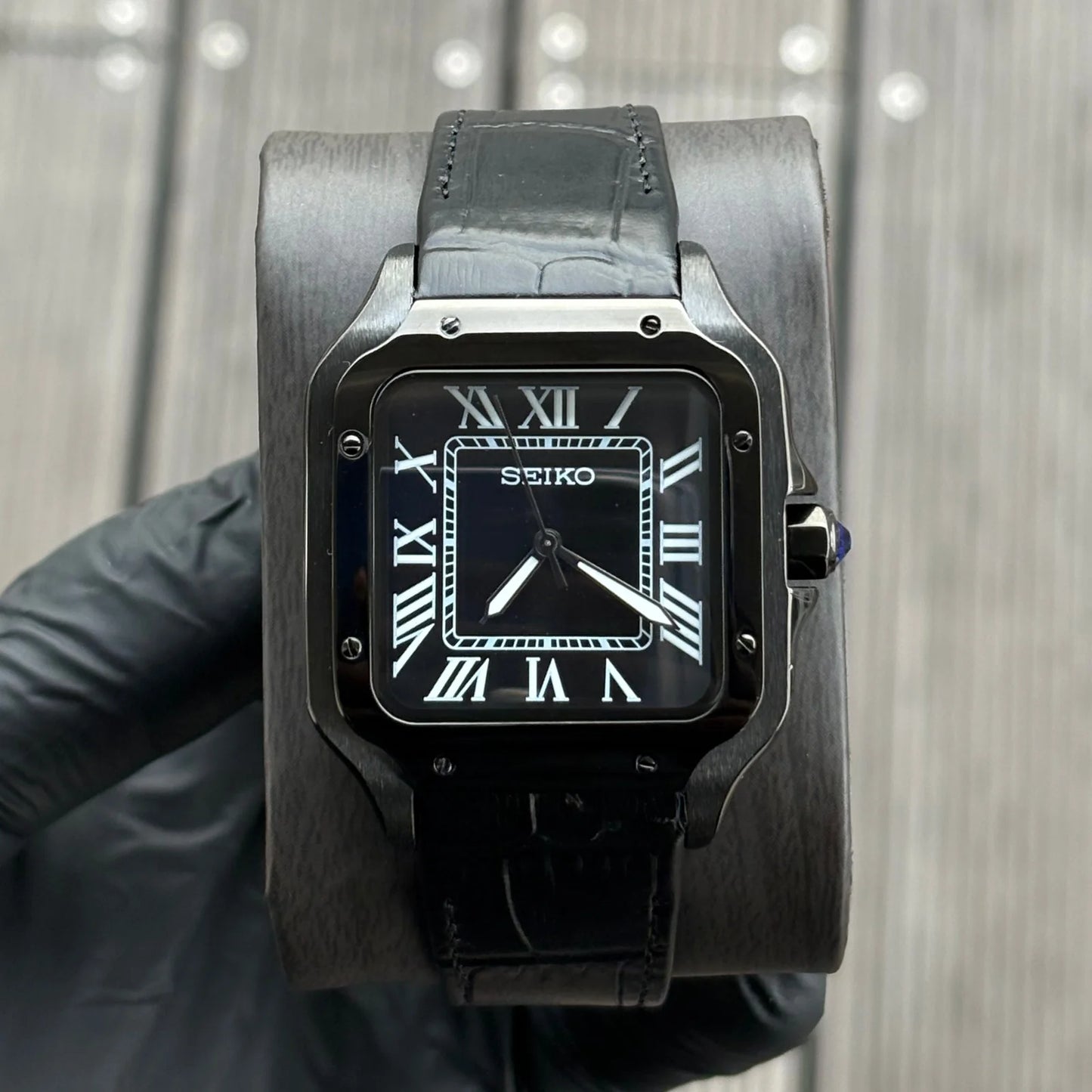 Seiko Santos Mod ‘All Black Leather Strap’ 39