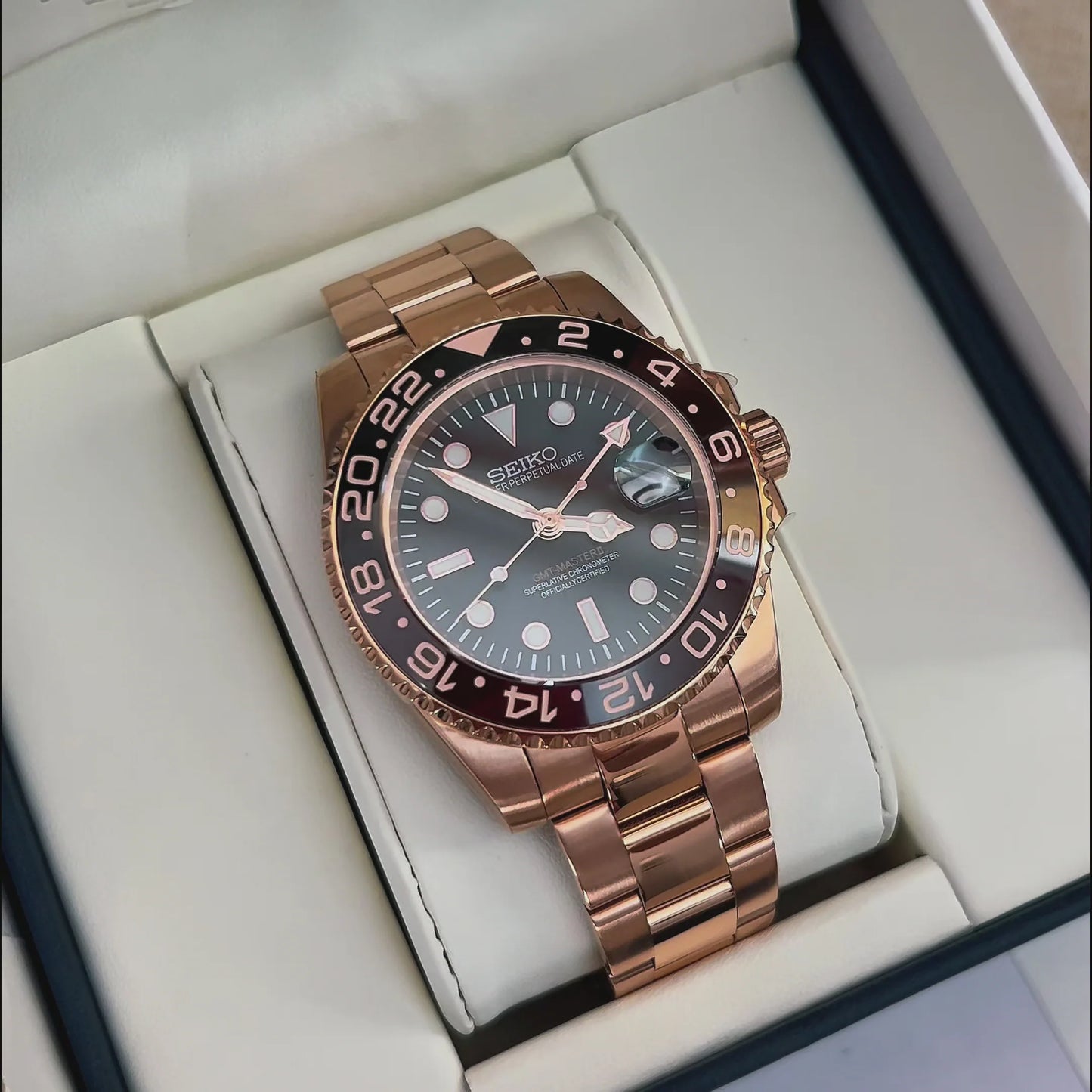Seiko GMT-Master II Mod Rose Gold ‘Rootbeer’ 40